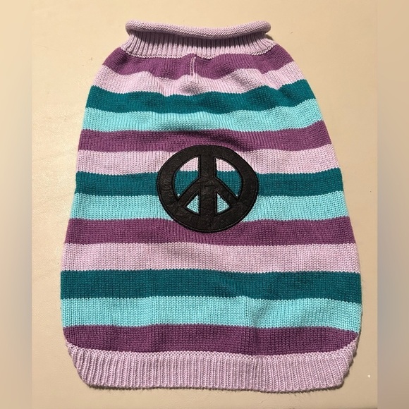 Dog Sweater with Peace Symbol Design - Picture 1 of 4